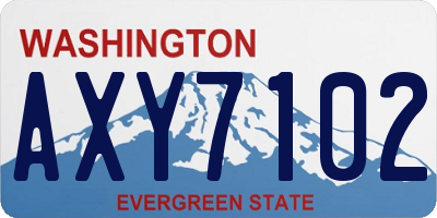 WA license plate AXY7102