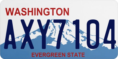 WA license plate AXY7104