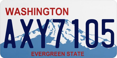 WA license plate AXY7105