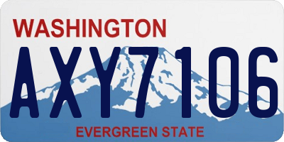 WA license plate AXY7106