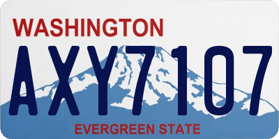 WA license plate AXY7107