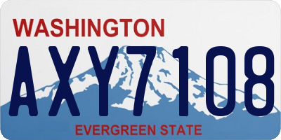 WA license plate AXY7108