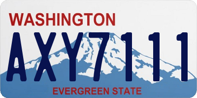 WA license plate AXY7111