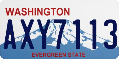 WA license plate AXY7113