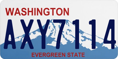 WA license plate AXY7114