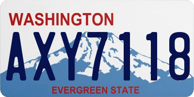 WA license plate AXY7118