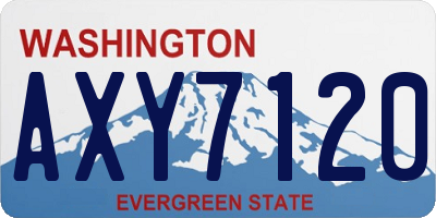 WA license plate AXY7120