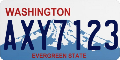 WA license plate AXY7123