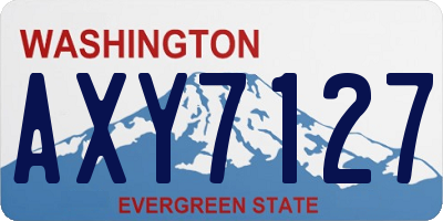 WA license plate AXY7127