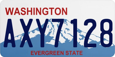 WA license plate AXY7128