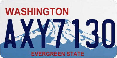 WA license plate AXY7130