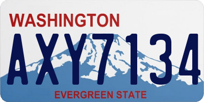 WA license plate AXY7134