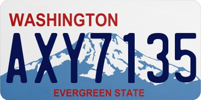 WA license plate AXY7135