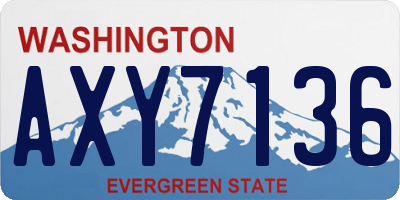 WA license plate AXY7136