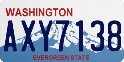 WA license plate AXY7138