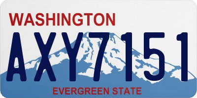 WA license plate AXY7151