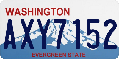 WA license plate AXY7152