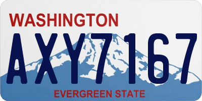 WA license plate AXY7167