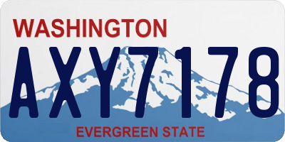 WA license plate AXY7178