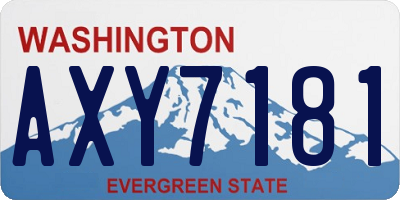 WA license plate AXY7181