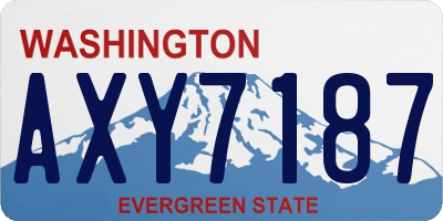 WA license plate AXY7187