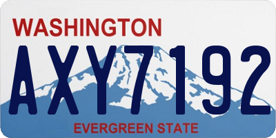 WA license plate AXY7192