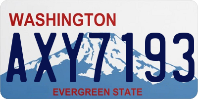 WA license plate AXY7193