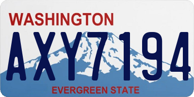 WA license plate AXY7194