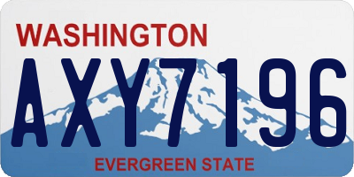 WA license plate AXY7196