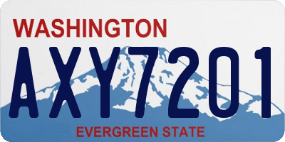 WA license plate AXY7201