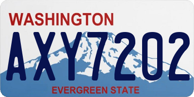 WA license plate AXY7202