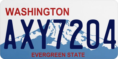 WA license plate AXY7204