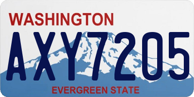 WA license plate AXY7205