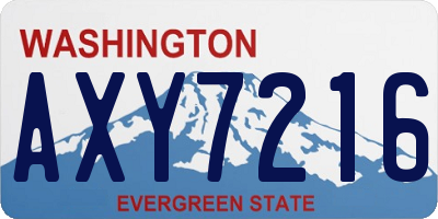 WA license plate AXY7216