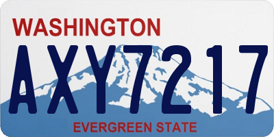 WA license plate AXY7217
