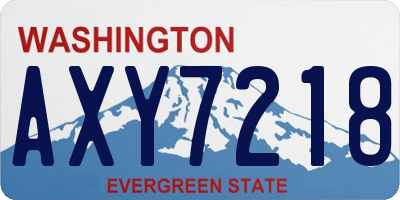 WA license plate AXY7218