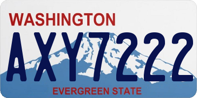 WA license plate AXY7222
