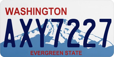 WA license plate AXY7227