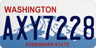 WA license plate AXY7228