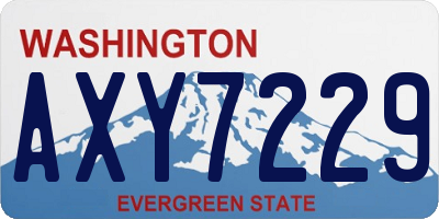 WA license plate AXY7229
