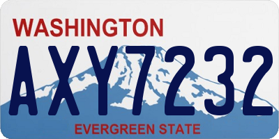 WA license plate AXY7232