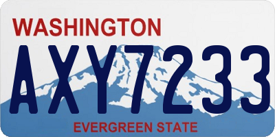 WA license plate AXY7233