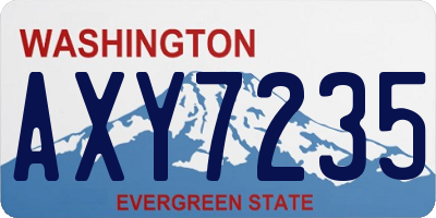 WA license plate AXY7235