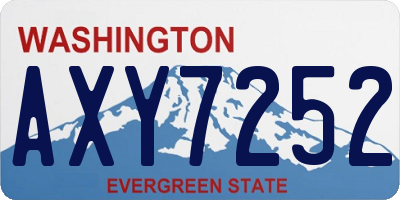 WA license plate AXY7252