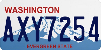 WA license plate AXY7254