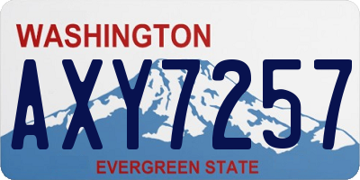 WA license plate AXY7257