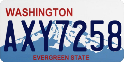 WA license plate AXY7258