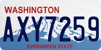 WA license plate AXY7259