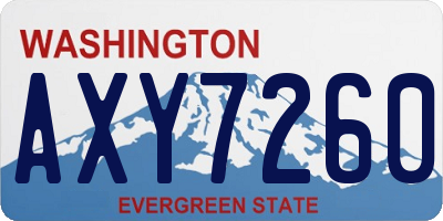 WA license plate AXY7260