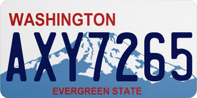 WA license plate AXY7265